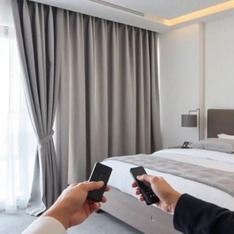 motorized curtains in gray color