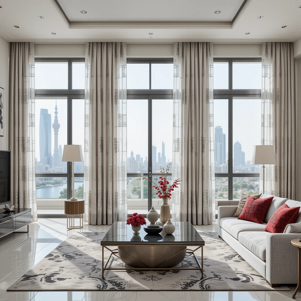 curtains in Dubai In spacious Dubai apartment,