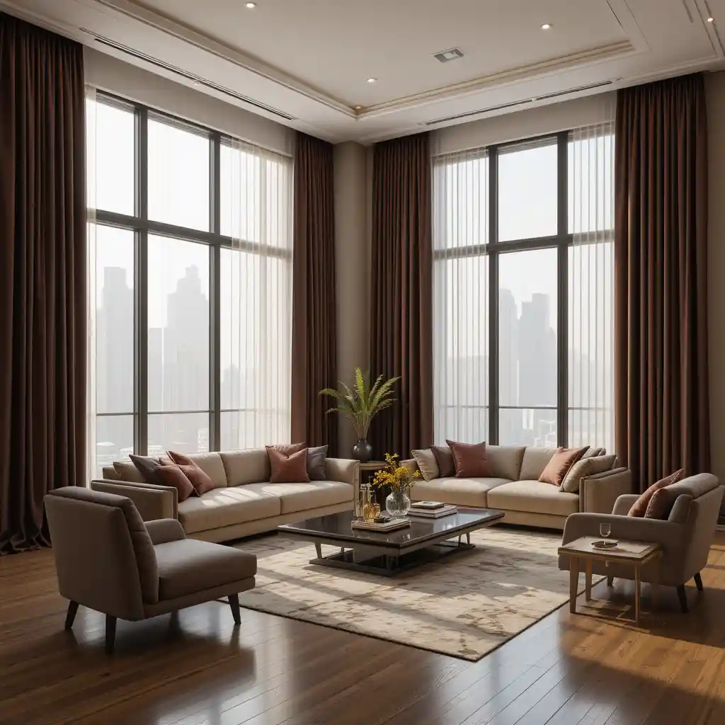 blackout curtains for living room in Dubai modern style