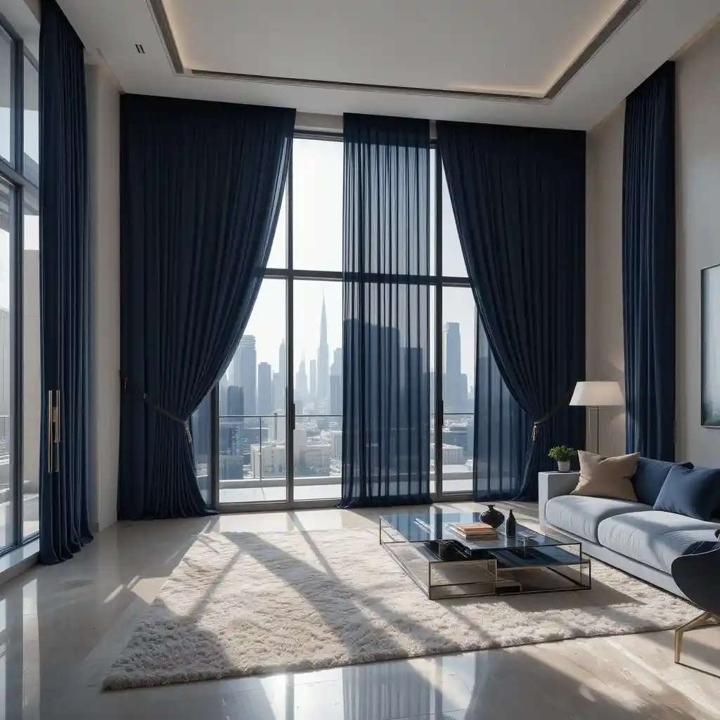 blackout curtains for living room in Dubai modern style